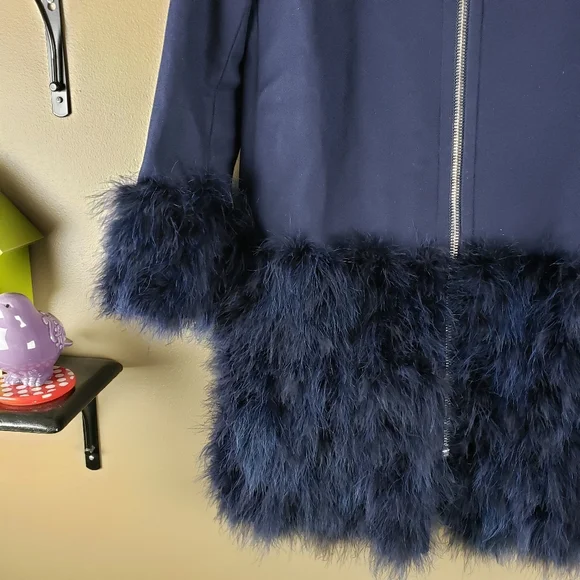 Club Monaco wool blend feather coat small